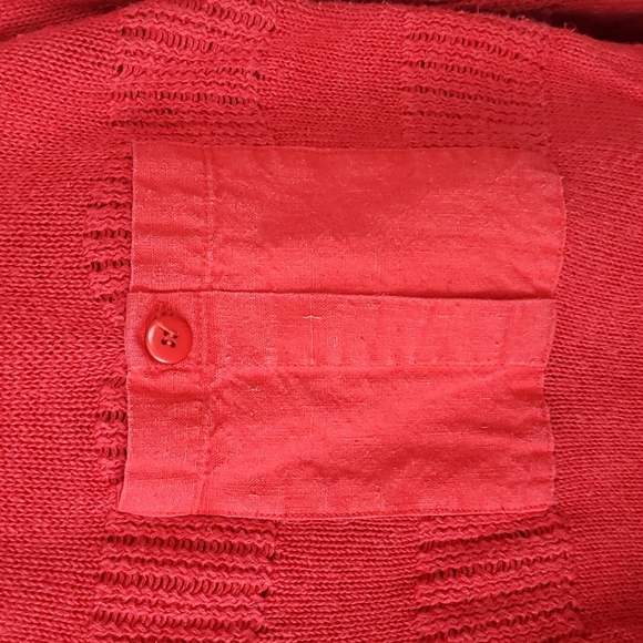 Vintage Loris Azzaro Pour Homme red polo sweater knit men size M - Picture 3 of 8